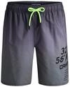 Camp David Herren Beachshorts mit Farbverlauf und Print Black/Green Olive, L