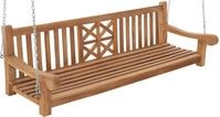 DELUKE Schaukelbank TABEL Holz Teak 200x70x61 cm | H&auml;ngebank Gartenschaukel Zum