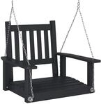 vidaXL Garten-H&auml;ngestuhl mit Metallketten Schwarz Massivholz Tanne,...