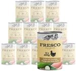 FRESCO Dog NassBarf Huhn 6 x 400g | mit Zucchini, Mango und Rote Beete