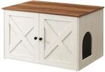 Feandrea Katzenhaus, Katzenklo-Schrank mit herausnehmbarer Trennwand, Tisch, 80 x 53