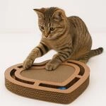 katzenspielzeug - kratzspielzeug Poro Herz beige braun 42,5x33,5x5,5 cm - karton