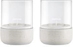 blomus Windlicht 2er Set Calma | Gr&ouml;&szlig;e XS | H 9,5 cm &Oslash; 7 cm | Moonbeam 