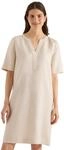 Cecil Leinenmix Kleid in Unifarbe Macadamia beige XL
