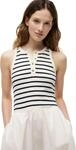 Tommy Hilfiger Damen Kleid Gold Button Poplin Mix Midi-L&auml;nge, Mehrfarbig (Breton STP