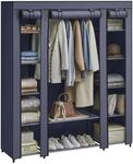 SONGMICS Kleiderschrank, Stoffschrank, mit &Uuml;berzug aus Vliesstoff, Faltschrank mit