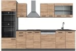 Vicco K&uuml;chenzeile R-Line, Goldkraft Eiche, 300 cm