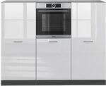 Vicco K&uuml;chenblock R-Line, Wei&szlig; Hochglanz/Anthrazit, 180 cm