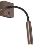Qazqa Modern Lesewandleuchte, Lesewandlampe - Gosna - Bronze, Quadratisch, max. 8W,
