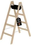 PROREGAL Sprossen-Stehleiter Holz mit Werkzeugablage | 2x4 Sprossen | Leiter,