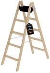 PROREGAL Sprossen-Stehleiter Holz mit Werkzeugablage | 2x5 Sprossen | Leiter,