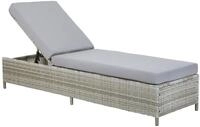 Beliani Rattanliege Gartenliege Loungeliege Relaxliege Terrassenliege grau Turin II