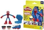 Play-Doh Spiderman Thwip Squisher, 2 Dosen Modelliermasse, Bastelset mit 10 cm gro&szlig;e