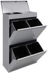ARREGUI Top CR622-B M&uuml;lltrennsystem aus Stahl mit Aufbewahrungsbox mit Deckel...