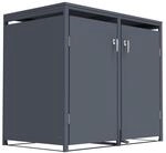 DEGAMO M&uuml;lltonnenbox 2-er M&uuml;lltonnenhaus BONN mit Fusspedal-Bet&auml;tigung, f&uuml;r...