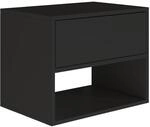 Selsey Nachttisch H&auml;ngend Schwebender Schwarz Farbe 50B x 36T x 40H cm Nachtschrank