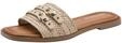 Tamaris Damen Pantolette flach, beige, 36 EU