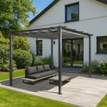 Aluminium Pergola HWC-N93, Gartenpavillon Pavillon Garten, stabiles 8cm-Gestell