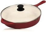 Mahlzeit Gusseisenpfanne mit Deckel emailliert | &Oslash; 29,5 cm | Dark Cherry 