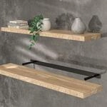 Casaria&reg; Wandregal Holz Eiche Regal mit Halterung 15kg Tragkraft H&auml;ngeregal...