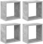 Wandregale, W&uuml;rfel, 4 St&uuml;ck, Betongrau, 26 x 15 x 26 cm