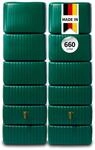 4rain Slim Regentonne Set 660 L, dunkelgr&uuml;n, 2X Slim 330 L, inkl. Verbinder -