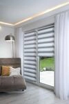 K-Home&reg; Klemmfix Doppelrollo Madrid ohne Bohren Farbverlauf Grau B100 x H200 cm