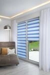 K-Home&reg; Klemmfix Doppelrollo Madrid ohne Bohren Farbverlauf Blau B115 x H150 cm