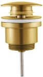 Aloni Pusher Ablaufgarnitur mit &Uuml;berlauf 1 1/4" Gold geb&uuml;rstet