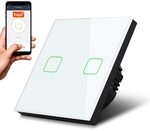 Maclean MCE717W Smart WiFi 2-Fach Touch Lichtschalter Kompatibel mit Tuya APP