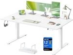 VASAGLE H&ouml;henverstellbarer Schreibtisch, 160 x 80 cm, USB-C-Anschluss, Ablage f&uuml;r