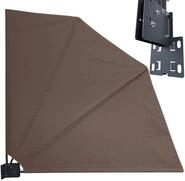 QUICK STAR Balkonf&auml;cher 140 x 140 cm Beigegrau, Easy Mount Wandplatte, Balkon