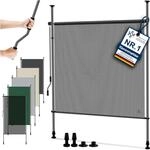 KESSER&reg; Klemmmarkise 120x310 cm, Garten Balkon Sichtschutz wetterfest, Wind- &