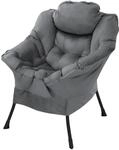 ML-Design Relaxsessel Anthrazit, Wohnzimmersessel mit Armlehnen & Seitentasche,