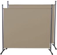QUICK STAR 2 St&uuml;ck Paravent 180 x 178 cm Beige - Raumteiler Stellwand...