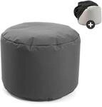 mokebo&reg; Outdoor Pouf o. Hocker 60x40cm in Anthrazit mit schwarzer Schutzh&uuml;lle 'Der