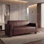 Mendler Modular 2-Sitzer Sofa Couch Lyon, Kunstleder - rot-braun