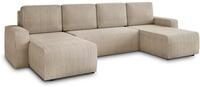 Sofnet Wohnlandschaft mit Schlaffunktion Roma - U-Form Couch, Schlafsofa mit