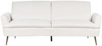 Beliani Moderner 3-Sitzer Sofa Samtstoff cremewei&szlig; Vettre