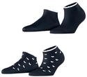 ESPRIT Damen Sneakersocken Little Hearts 2-Pack W Sn Baumwolle kurz gemustert 2 Paar,