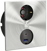 Duplex E Steckdosenelement mit Doppel USB-Charger/USB-A/USB-C/Einbausteckdose