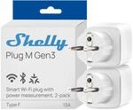 Shelly Plug M Gen3 Wei&szlig; - WLAN & Matter Smarte Steckdose, Leistungsmessung,...
