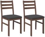 vidaXL Esszimmerst&uuml;hle mit Kissen 2 STK. Braun Massivholz Gummibaum,...