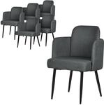 ML-Design Esszimmerst&uuml;hle 6er Set Anthrazit mit Stoffbezug, K&uuml;chenstuhl mit