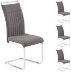 CARO-M&ouml;bel Esszimmerstuhl 4er Set Erica K&uuml;chenstuhl Schwingstuhl Stoffbezug in