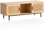 Wohnling Lowboard 120x40x45,5 cm Eiche-Dekor Wiener Geflecht, Schiebet&uuml;ren
