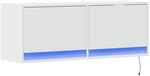 vidaXL TV Wandschrank, TV Schrank Lowboard mit LED-Beleuchtung, H&auml;ngeschrank