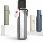 LARS NYS&Oslash;M Thermosflasche aus Edelstahl - Doppelwandige Isolierflasche mit Becher &