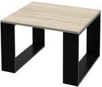 ML-Design Couchtisch 65x65x40 cm, Eicheoptik-Schwarz, Kufenbeine, Quadratischer