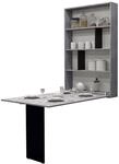 Mirjan24 Wandtisch Albi, Wandklapptisch mit 2 Regalen, V-Tisch, Esstisch, Tisch ideal
